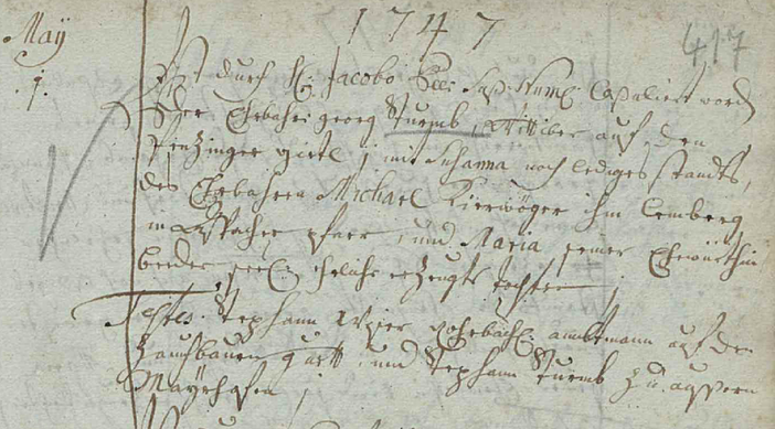 Trauungsbuch 02/03 (1705-1770) Haag, Seite 417, Bild C_5300
