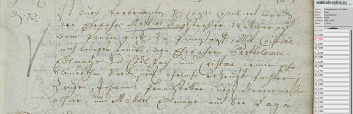 Trauungsbuch 02/03 (1705-1770) Haag, Seite 403, Bild C_5293