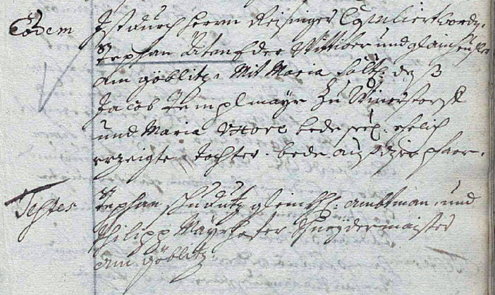 Trauungsbuch 02/03 (1705-1770) Haag, Seite 527, Bild C_5355