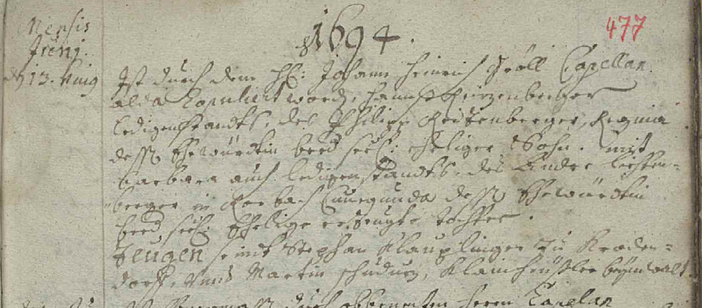 Trauungsbuch 02/02 (1647-1699) Haag, Seite 477, Bild C_5060