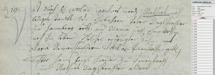 Trauungsbuch 02/03 (1705-1770) Haag, Seite 342, Bild C_5263