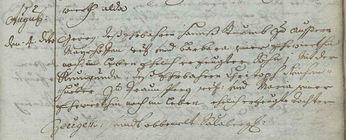Trauungsbuch 02/03 (1705-1770) Haag, Seite 129, Bild C_5155