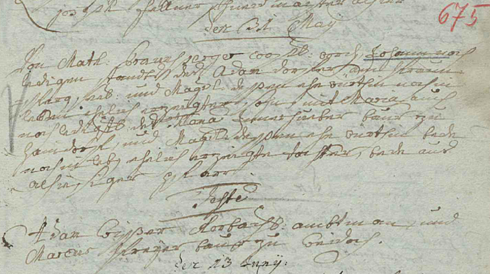 Trauungsbuch 02/03 (1705-1770) Haag, Seite 675, Bild C_5429